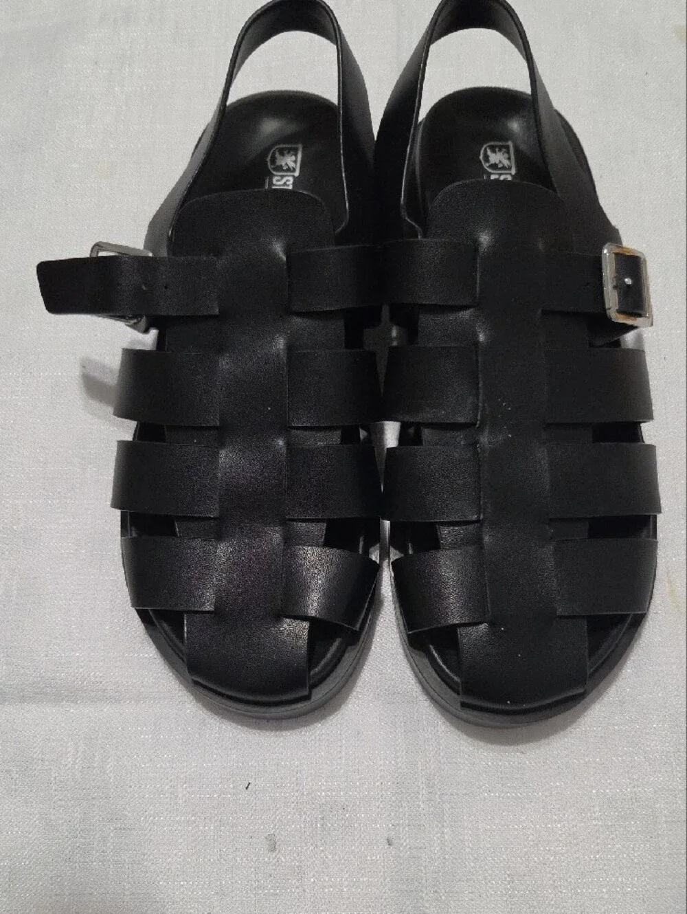 Stacy Adams Black Woven Leather Fisherman Sandals